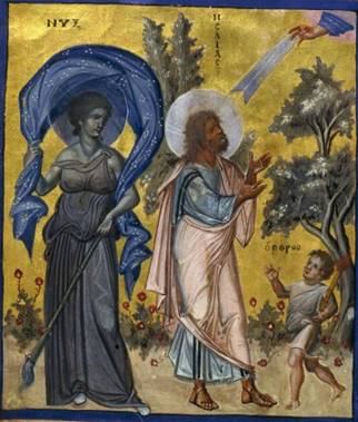 Requesting Isaiah,  ca. 950  (Paris Psalter, MS Grec 139  Folio 435v)  Bibliotheque Nationale de France, Paris  